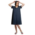 thumbnail image 2 of Moomaya Womens Solid Round Neck Nursing Sleepwear Cotton Poplin Nightdress, 2 of 5