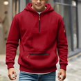 thumbnail image 2 of Piuwrlz Boys Hood Sweatshirts Pullover with Pockets Zipper Warm Casual Hoodies Red Size 11 Years, 2 of 8