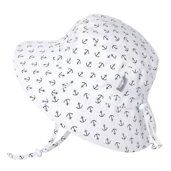 Jan & Jul Baby Sun-Hat Girl Boy with Adjustable Chin-Strap, Cotton (S: 0-6 months, Anchor)