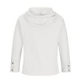 thumbnail image 5 of WREESH Men's Hoodies Casual Fashion V-Neck Long Sleeve Pullover Breathable Shirt Shirt Tops White, 5 of 7