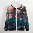 thumbnail image 4 of Demon Slayer Zip Up Hoodies Unisex Realistic 3D Print Sweatshirt Long Sleeve Hooded Jacket Coat 5XL, 4 of 8