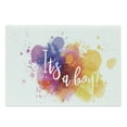 thumbnail image 1 of Gender Reveal Cutting Board, Watercolor Paint Stains and Drops Its a Boy Calligraphy Colorful Illustration, Decorative Tempered Glass Cutting and Serving Board, in 3 Sizes, by Ambesonne, 1 of 2