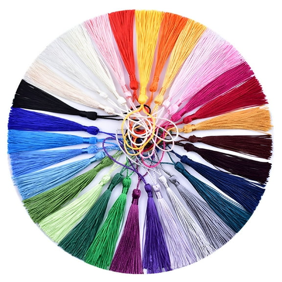 VANIDO Bookmark Tassel,60 Pcs 30 Colors Silky Tassels Handmade Bookmark Tassels For Resin,Mini Tassels With Loops For Jewelry Making