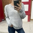 thumbnail image 3 of Black and Friday Deals 2023 Clearance under $5 JINMGG 2023 Fall Winter Plus Size Sweaters for Women Clearance,Women's Round Neck Long Sleeve Loose Sweater Plus Size Pullover Sweater, 3 of 9