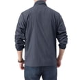thumbnail image 5 of Men's Lightweight Windbreaker Jacket with Stand Collar and Zippered Pockets Featuring Full Zip Design Dark Gray XXL, 5 of 9