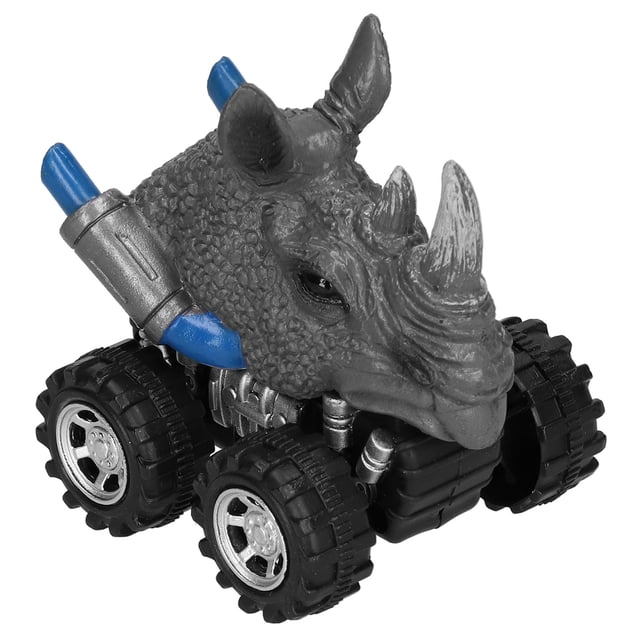 Modelo de animal de simulación educativa, coche de juguete con tracción en las cuatro ruedas, juguete para niños, rinoceronte