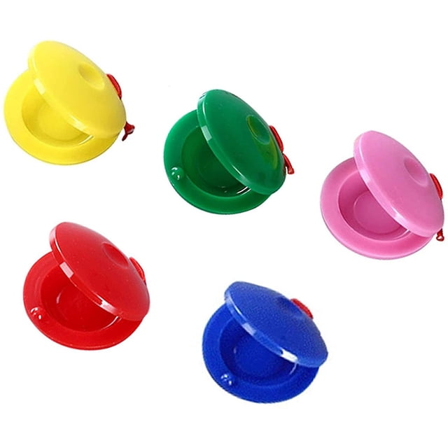 Instrumentos para percusión Castañuelas Tambores para niños Castañuelas Castañuelas Castañuelas de dedo de plástico diseñadas para juegos de bebés, perfectas para las manos de los niños. Afortunado Sencillez