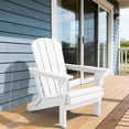 thumbnail image 3 of FUNDAZE Foldable Adirondack Chair, HDPE Wide Seat Outdoor Patio Chair for Garden & Poolside, White, 3 of 7