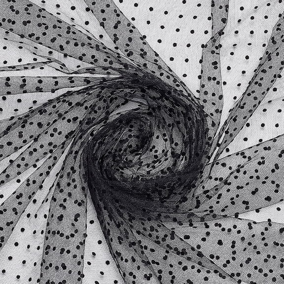 2.5 Yards Polka Dots Tulle Fabric Black Polka Dot Embroidered Mesh Fabric 1.8 Yards Wide Bridal Wedding Lace Fabrics DIY