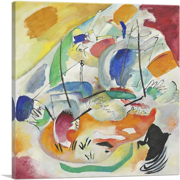 ARTCANVAS Improvisation 31 - Sea Battle 1913 Canvas Art Print by Wassily Kandinsky - Size: 18" x 18" (0.75" Deep)