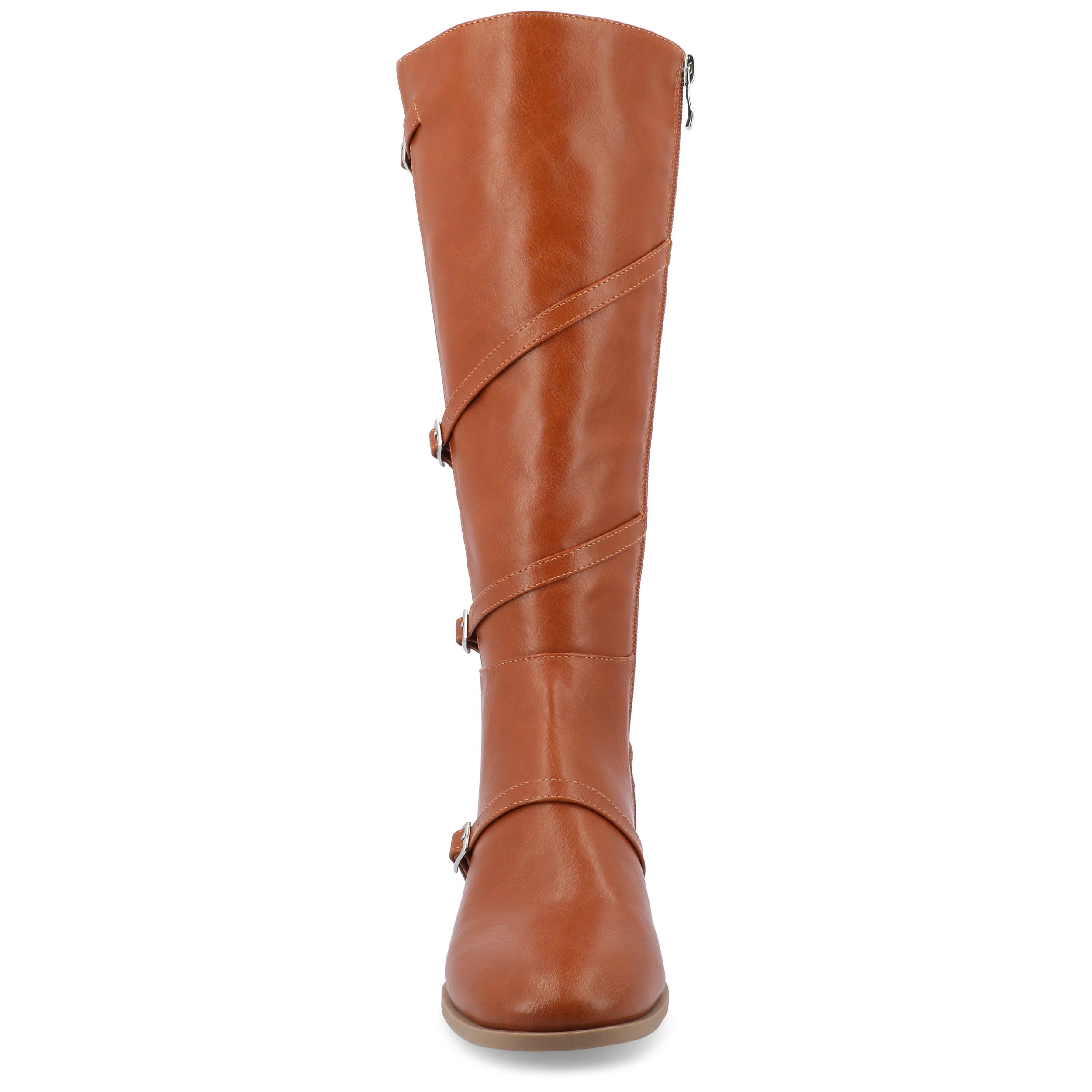 Journee Womens Elettra Stacked Block Heel Round Toe Boots