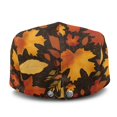 thumbnail image 3 of FUIALDOLG Soft Forward Cap, Fall Leaves Mix Pattern Polyester Light Adjustable Newsboy Forward Hat for Travel Outdoor Driving, 3 of 4
