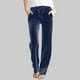 thumbnail image 2 of RKSTN Women's Velvet Wide Leg Pants Plus Size Drawstring Elastic Waisted Straight Leg Velour Pant Womens Casual Solid Oversized Relaxed Fits Loose Comfortable Velvets Jogger Trousers with Pockets, 2 of 7
