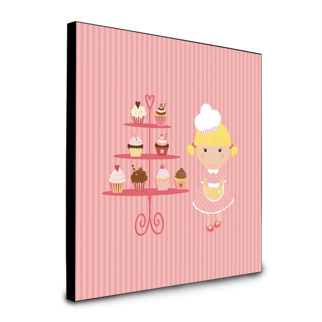 "Treasures Cupcake Baker Blonde Pink Panel wall-decor, Multicolor" Caroline's Treasures BB7260UP88