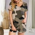 thumbnail image 2 of AKAFMK Women's 2 Piece Pajama Sets Camouflage Print Short Sleeve Loungewear Sets Soft Round Neck Top and Shorts Sleepwear, 2 of 5