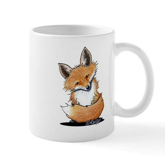 CafePress - Kiniart Fox Mug - 11 oz Ceramic Mug - Novelty Coffee Tea Cup