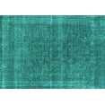 thumbnail image 1 of Ahgly Company Machine Washable Indoor Rectangle Oriental Turquoise Blue Industrial Area Rugs, 2' x 5', 1 of 4