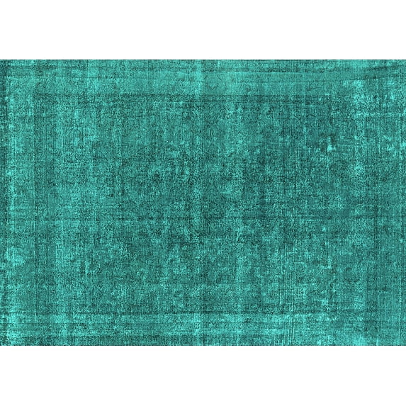 Ahgly Company Indoor Rectangle Oriental Turquoise Blue Industrial Area Rugs, 2' x 4'