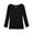 Black, variant on INNERSY Women's Thermal Underwear Tops Round Neck Base Layer Shirt