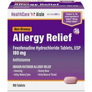 HealthCareAisle Allergy Relief - Fexofenadine Hydrochloride Tablets USP, 180 mg  90 Tablets  Allergy Medication, Non-Drowsy 24-Hour Allergy Relief
