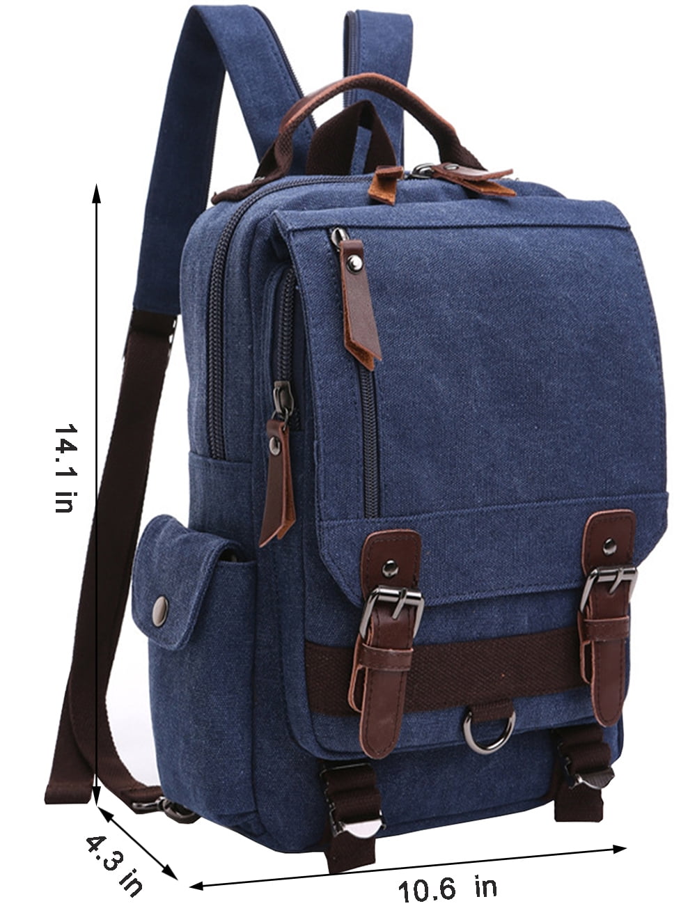 Mygreen 13-Inch Canvas Backpack, Retro Crossbody Sling  display picture 2