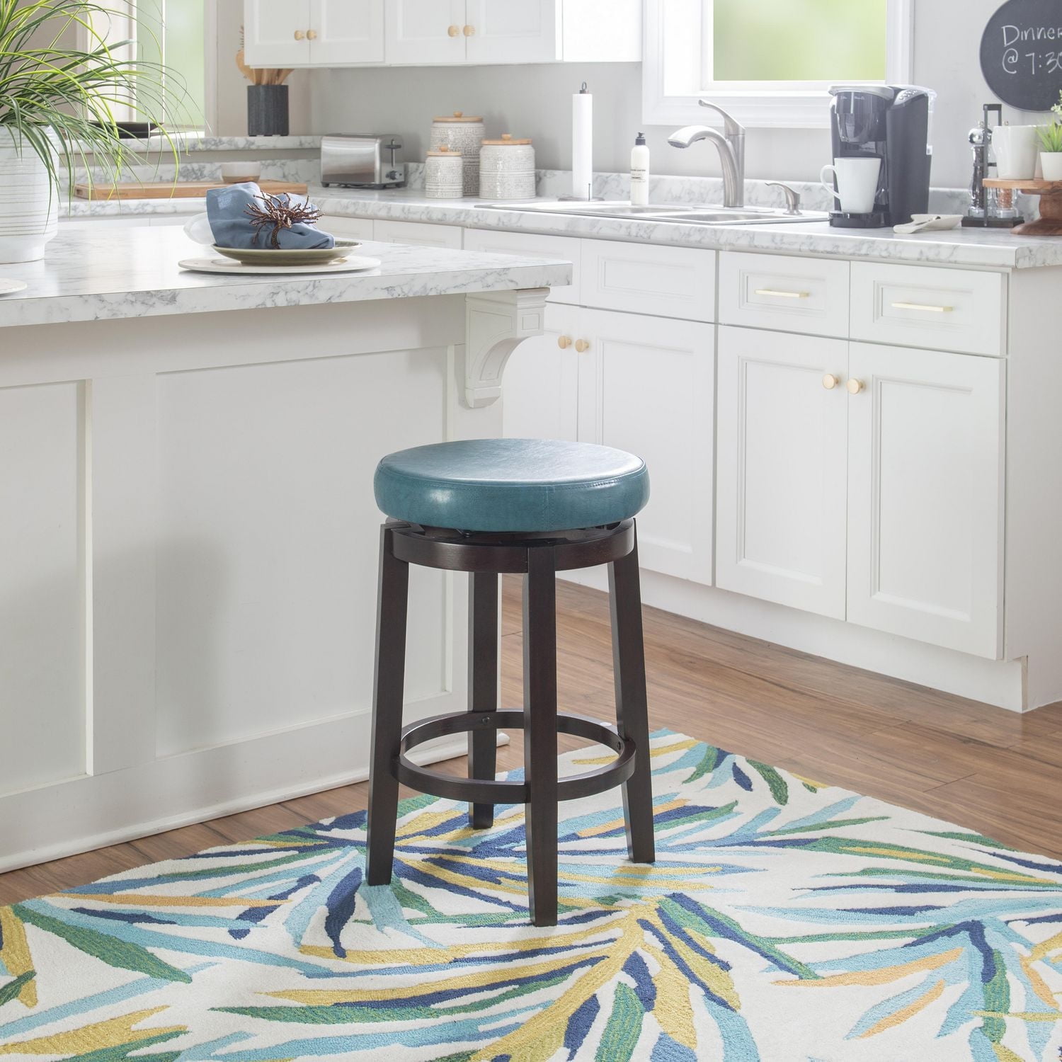 Tabouret de comptoir sarcelle Alma