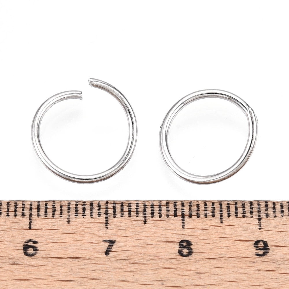 Iron Open Jump Rings Round Cadmium Free & Nickel Free & Lead Free Platinum 14x1.2mm Inner Diameter: 11.6mm about 2700pcs/1000g