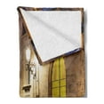 thumbnail image 2 of Gothic Soft Flannel Fleece Throw Blanket, Gothic Stone Quarter of Barcelona Spain Renaissance Heritage Night Street Photo, Cozy Plush for Indoor and Outdoor Use, 70" x 90", Cream, by Ambesonne, 2 of 5