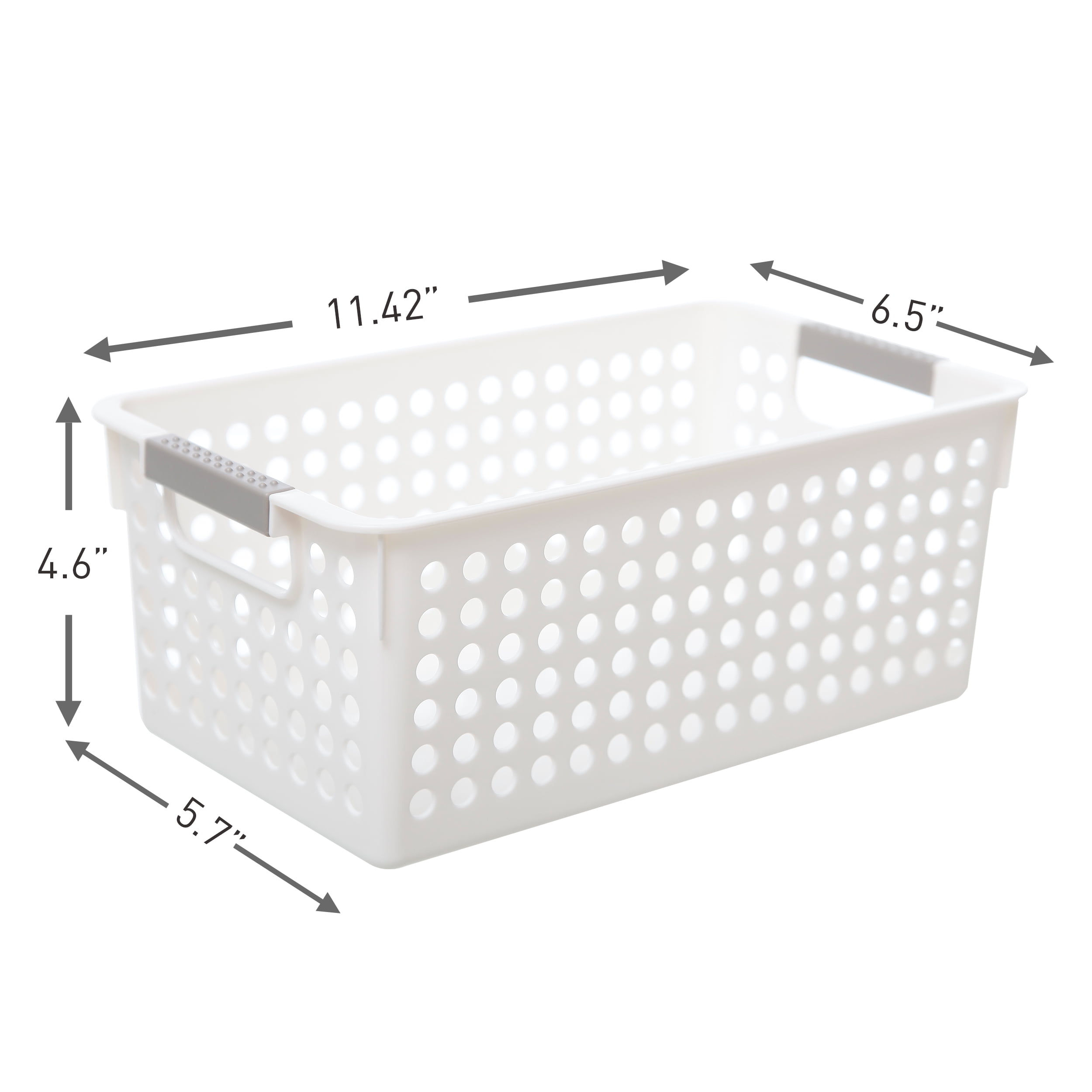 Farmlyn Creek Plastic Storage Baskets, White Nesting Bin Containers wi