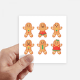 thumbnail image 1 of Gingerbread Cookie Men mas Sticker Square Waterproof Stickers Wallpaper Car Decal, 1 of 1