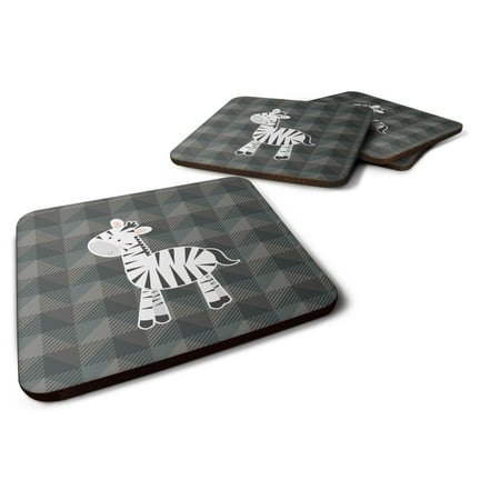 

Carolines Treasures BB7026FC Zebra Foam Coaster Set of 4 3 1/2 x 3 1/2 multicolor