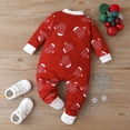 thumbnail image 4 of Romper Fall Winter Kid Hooded 12-18M Xmas Infant Newborn Baby Boys Girls Long Sleeve Cute Cartoon Print Patchwork Romper Jumpsuit Christmas Outfits Clothes ,Red-3, 4 of 7