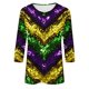 thumbnail image 5 of RKSTN Mardi Gras 3/4 Sleeve T Shirts for Women Top Oversized Crewneck Carnival Mask Print 3/4 Length Sleeve Shirt Womens Casual Round Neck Mask Tuesday Carnival Party Three Quarter Sleeve Tee Shirt, 5 of 5