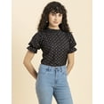 thumbnail image 2 of MoomayaWomens PrintedRuffled Neck Top,Casual Summer Top Blouse, 2 of 8