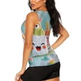 thumbnail image 3 of Fotbe Kawaii Sushi Characters Delight Blusas Sin Mangas para Mujer – Estilo Casual, Corte Suelto, Slim-Fit, Cuello Redondo Deportivo, Tops de Verano para Gimnasio y Yoga-Small, 3 of 7