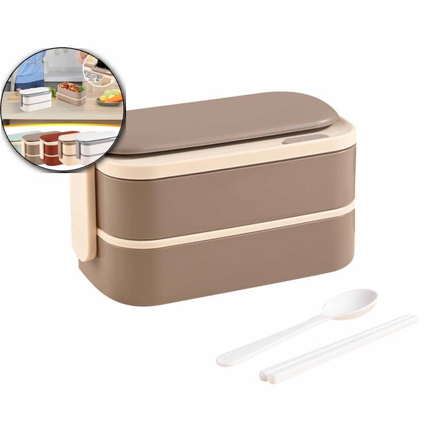 Dvruxg Bento Box Adult Lunch Box, Stackable 2 Layer 304 Stainless Steel Lunch Container for Office, Portable Lunch Box Containers