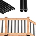 thumbnail image 2 of Senmit Balustres de Terrasse en Aluminium 32 Pouces x 3/4 - Barreaux de Rambarde de Terrasse en Métal pour Intérieur Extérieur - Barreaux d'Escalier Ronds Creux pour Terrasse Véranda - Revêtement Noir Mat, Lot de 100, 2 of 4