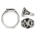 thumbnail image 3 of Bague pour Homme en Acier Inoxydable avec Aigle Volant et Émail Noir, 3 of 4