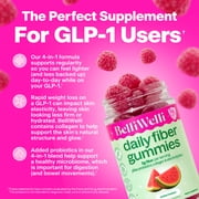 BelliWelli Daily Fiber Gummy Supplement with Probiotics, and Collagen - Watermelon 64 Count