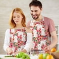 thumbnail image 3 of Bichon Frise Dog and Pioneer Flower Apron-Garden Aprons for Women with Pockets-Cotton Linen Waterproof Kitchen Cooking Gardening Aprons Adjustable for Kitchen,Cooking,BBQ and Salon 33x27 Inch, 3 of 7