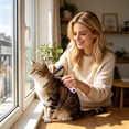 thumbnail image 3 of Pink 9cm Double-Sided Pet Deshedding Brush Gentle Grooming Tool for Cats and Dogs, 3 of 6