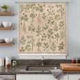 thumbnail image 5 of Vintage Botanical Sheer Curtains 45 Inches Long, Country Herbs Leaves Plants Flowers Brown Light Filering Curtains, Breathable Simi Curtain Privacy Drapes for Kitchen Bathroom Small Window Treatment, 5 of 9