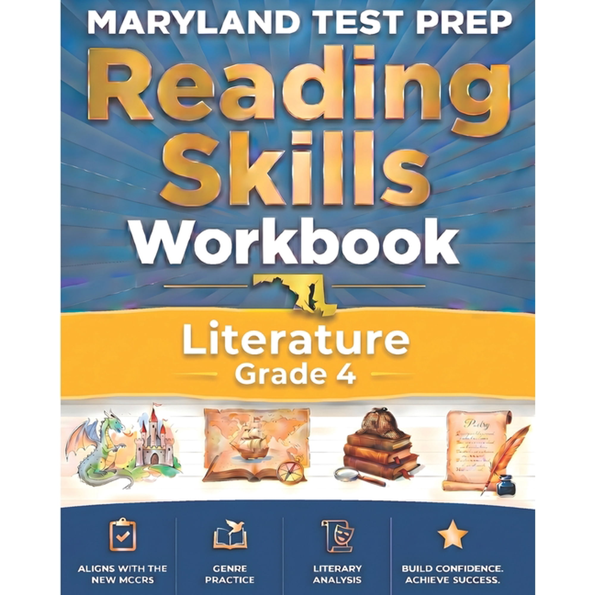 MARYLAND TEST PREP Reading Skills Workbook Literature Grade 4: Preparation for the MCAP English Language Arts Assessment, (Paperback)