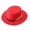 Red, variant on Classic Round Flat Top Hat for Men and Women, Solid Color Wool Felt Dress Hat, Wide Brim Formal Hat for Wedding, Church, Tea Party, and Special Events - Red