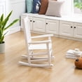 thumbnail image 3 of BplusZ Child's Porch Rocking Chairs Set of 2 - Perfect for Indoor or Outdoor Patio Use, Small Wooden Rocker for Kids Ages 6-10, White, 3 of 7