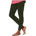 thumbnail image 3 of lcziwo Womens Trendy Floral Print Leggings 2025 Casual Stretch High Waisted Yoga Pants Gym Full Length Tummy Control Workout Tight Leggings Army Green XL, Lightening Sales, 3 of 5