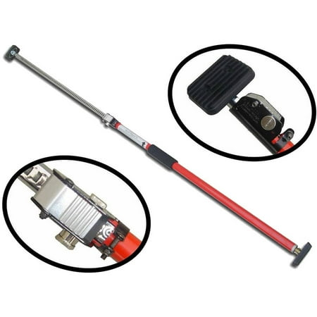 Lock Cargo Control - Sparehand Steel Adjustable Cargo Bar with Self-Locking Spring Ratchet for Vehicles, Extends 3.6 ft. to 6 ft., Red