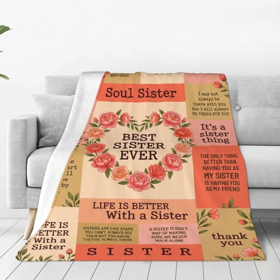 Sister Gifts Blanket for Birthday, Mother's Day, Christmas - Big Sister Gift Ideas from Sisters Throw Blanket 50x40