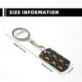 thumbnail image 3 of Uemuo Mardi Gras Shiny Green Purple Pattern Rectangular Metal Keychain - Durable, Stylish, and Personalized Key Ring for Men and Women,Engraved Keychain,Gift Slim Sturdy Keychain, 3 of 7