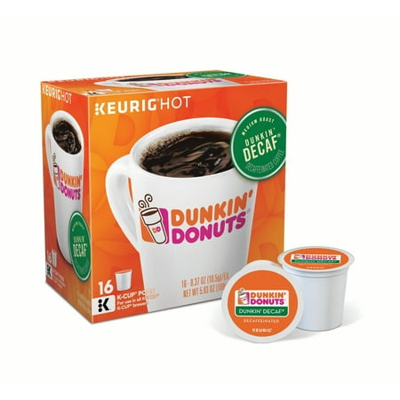 Dunkin' Donuts Decaf Keurig Single-Serve K-Cup Pods, Medium Roast Coffee, 16 (Best Thing To Get At Dunkin Donuts)